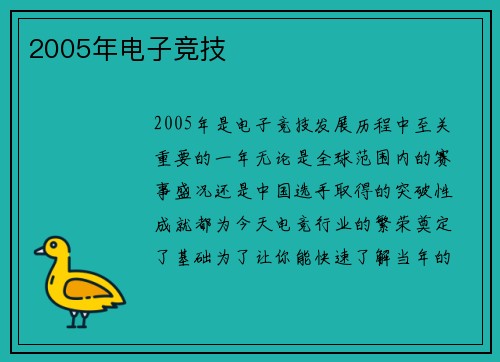 2005年电子竞技